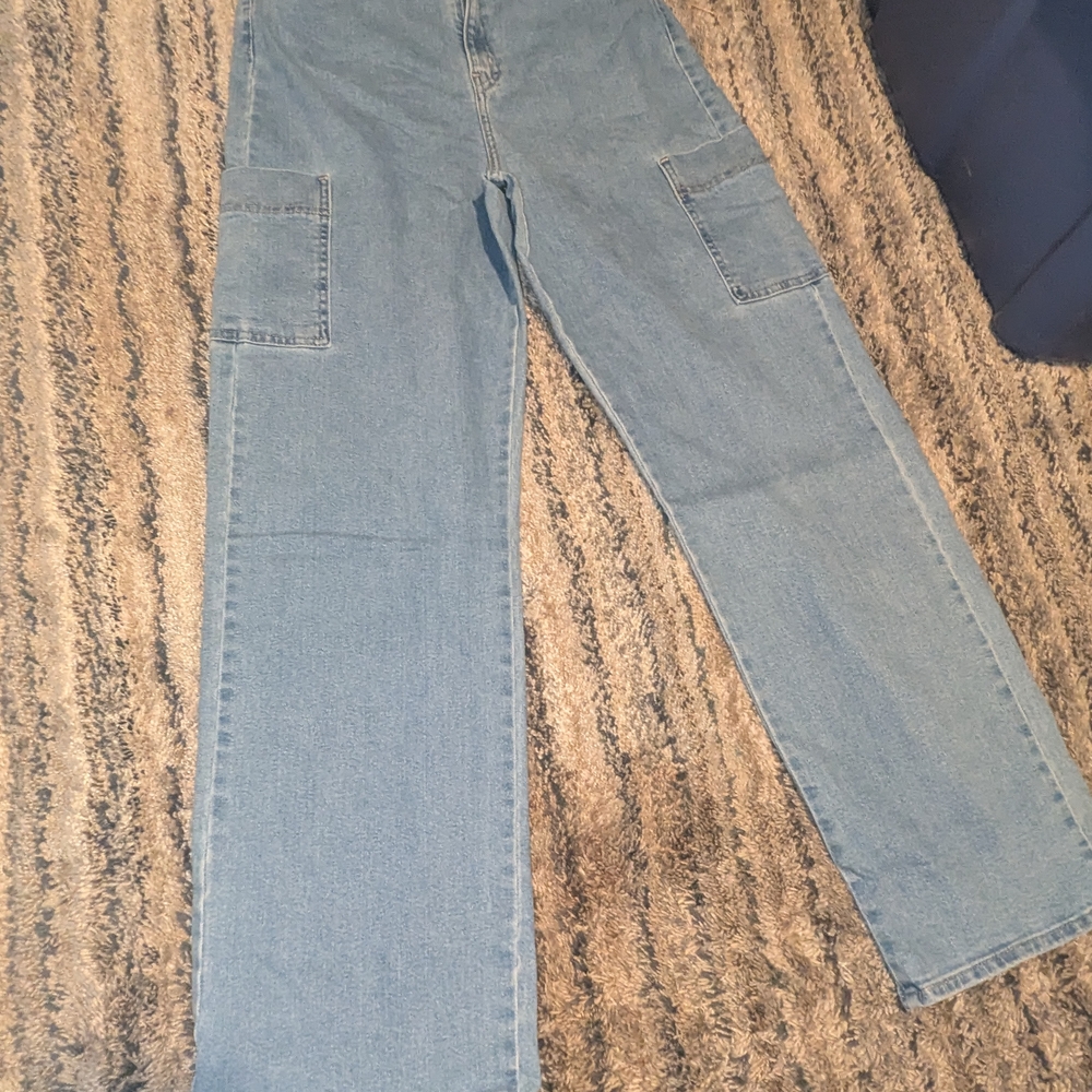 Levi's Light Blue Wide-Leg Jeans with Utility Pockets